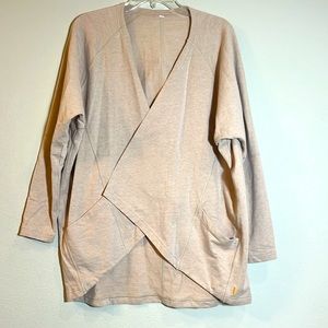 Lucy Tan Open Cardigan Sweater Medium